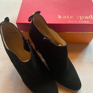 Kate Spade, made in Italy, mirrored heel suede bootie,  size 9